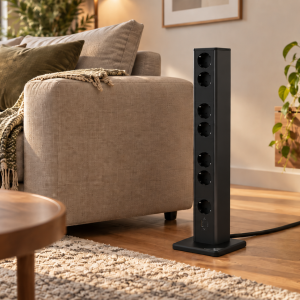 StandUpTower Black with Black Sockets (2x USB-C)